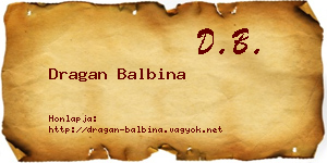Dragan Balbina névjegykártya